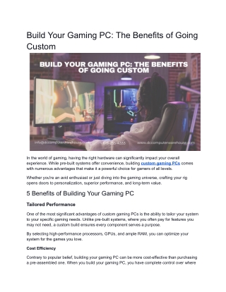 Build Your Gaming PC_ The Benefits of Going Custom