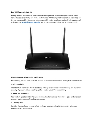 Best WiFi Routers in Australia