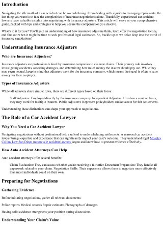 “Negotiating with Insurance Adjusters: Tips from Experienced Lawyers”