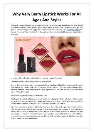 Why Very Berry Lipstick Works For All Ages And Styles