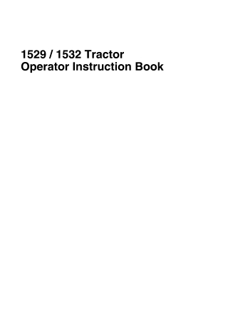 Massey Ferguson 1529  1532 Tractor Operator Manual Instant Download (Part No. 1857695M1)