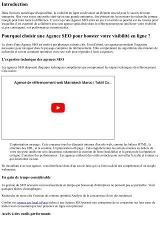 Pourquoi choisir une Agence SEO pour booster votre visibilité en ligne ?