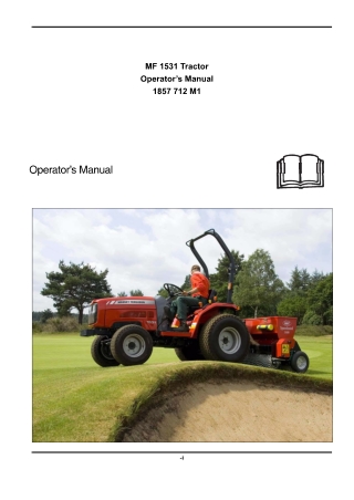 Massey Ferguson MF1531 Tractor Operator Manual Instant Download (Part No. 1857712M1)