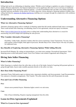 “Exploring Alternative Financing Options While Selling Directly”