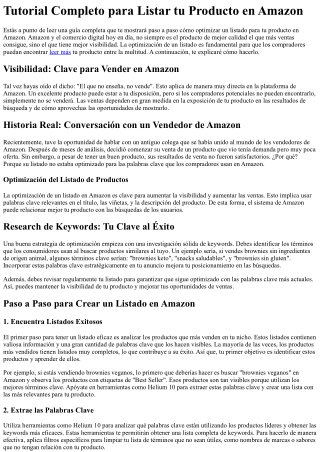 Guía Completa para Crear un Listado de Producto en Amazon