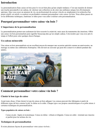 Comment personnaliser votre caisse vin bois ?