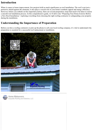“Preparing Your Home Exterior Before a New Roof Installation”