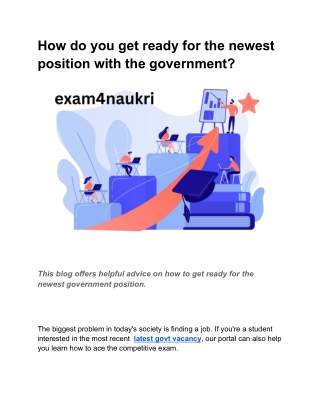 How do you get ready for the newest position with the government