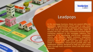 Mortgage Lead Generation Systems with leadpops