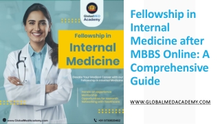 Fellowship in Internal Medicine after MBBS Online with GlobalMedAcademy