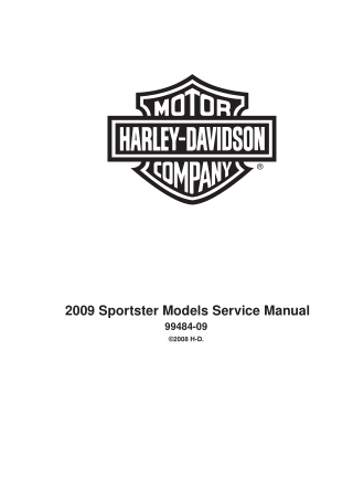 2009 Harley Davidson Sportster Service Repair Manual Instant Download