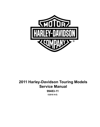 2011 Harley Davidson Touring Service Repair Manual Instant Download