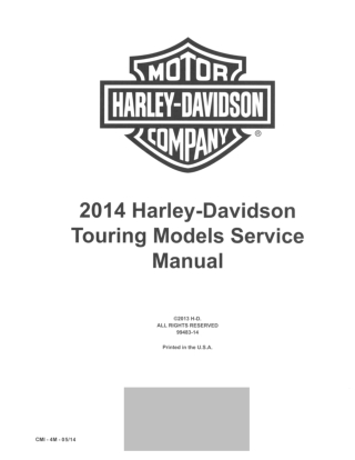 2014 Harley Davidson Touring Service Repair Manual Instant Download