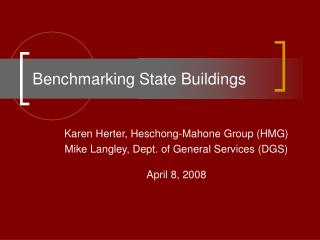 Benchmarking State Buildings