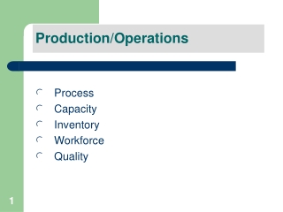 Production/Operations