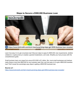 Steps to Secure a $500,000 Business Loan