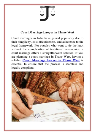 Court Marriage Lawyer in Thane West