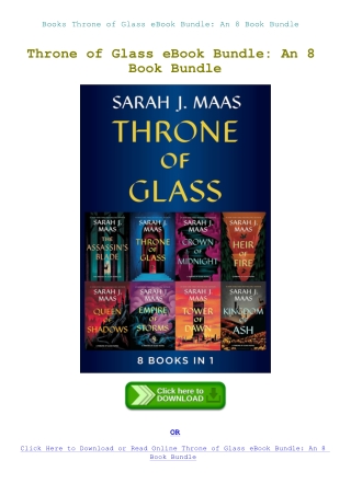 Books Throne of Glass eBook Bundle An 8 Book Bundle