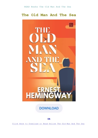 READ Books The Old Man And The Sea
