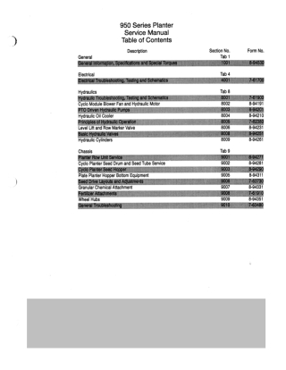 CASE 950 Series Planter Service Repair Manual Instant Download (Part Number 7-64060)