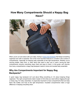 How Many Compartments Should a Nappy Bag Have