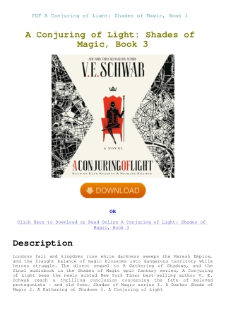 PDF A Conjuring of Light Shades of Magic  Book 3