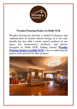 Wooden Flooring Dealers in Delhi NCR