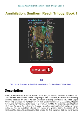 eBooks Annihilation Southern Reach Trilogy  Book 1