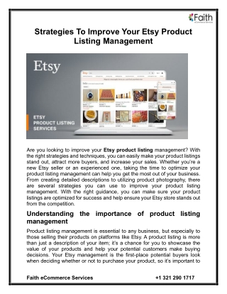 Strategies To Improve Your Etsy Product Listing Management