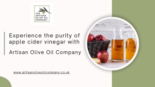 Experience the purity of apple cider vinegar with Artisan Olive Oil Company