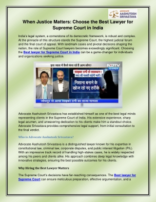 Best lawyer for Supreme Court in India