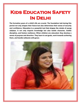 Kids Education Safety In Delhi