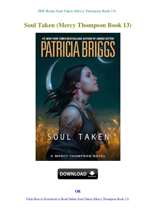 PDF Books Soul Taken (Mercy Thompson Book 13)