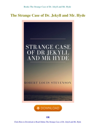 Books The Strange Case of Dr. Jekyll and Mr. Hyde