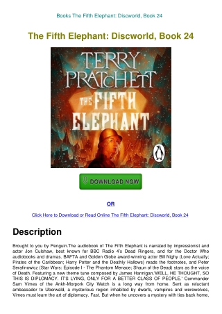 Books The Fifth Elephant Discworld  Book 24
