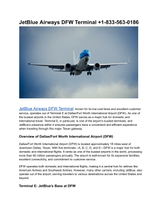 JetBlue Airways DFW Terminal  1-833-563-0186