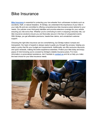 Bike Insurance
