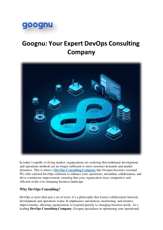 Goognu: Your Expert DevOps Consulting Company