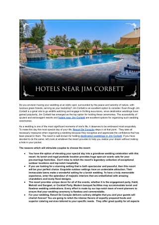 Hotels near Jim Corbett  _ Resort De Coracao