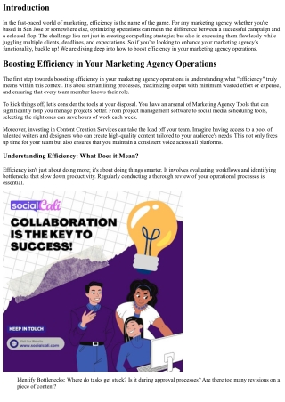 Boosting Efficiency in Your Marketing Agency Operations