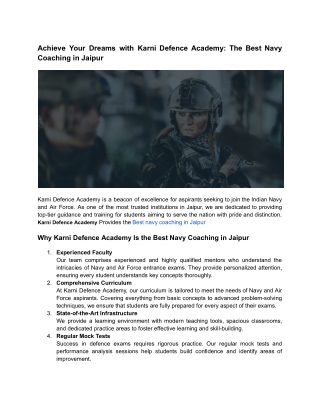 Achieve Your Dreams with Karni Defence Academy_ The Best Navy Coaching in Jaipur