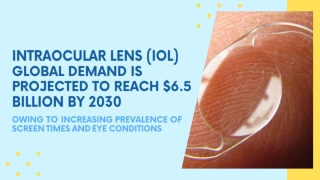 Intraocular Lens (IOL) Global Demand is Projected to Reach $6.5 billion by 2030