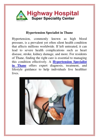 Hypertension Specialist in Thane