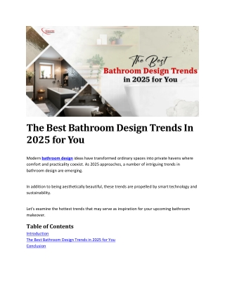 The Best Bathroom Design Trends In 2025 for You