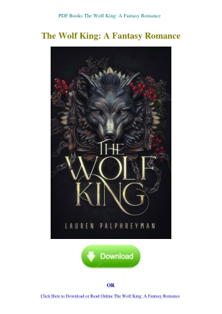 PDF Books The Wolf King A Fantasy Romance