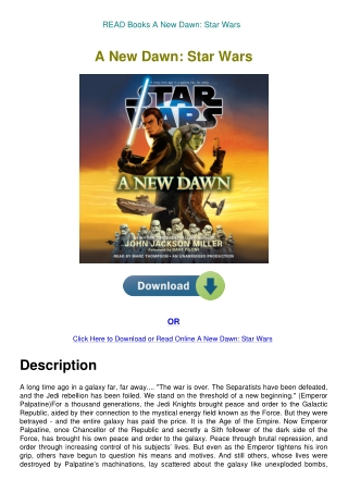 READ Books A New Dawn Star Wars