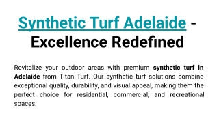 Synthetic Turf Adelaide - Excellence Redefined