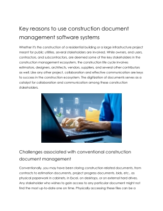 Key reasons to use construction document management software systems
