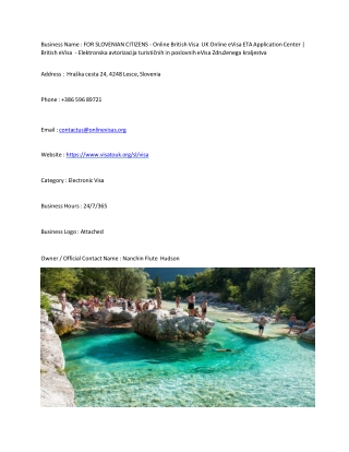 FOR SLOVENIAN CITIZENS - Online British Visa  UK Online eVisa ETA Application Ce