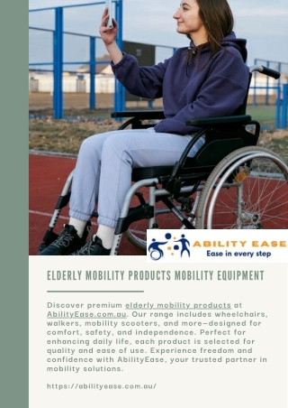 elderly mobility products mobility equipment